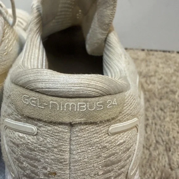 Asics GEL-Nimbus 24 Running Shoes Womens Size 8 Beige Cushioned Sneakers - Picture 5 of 9